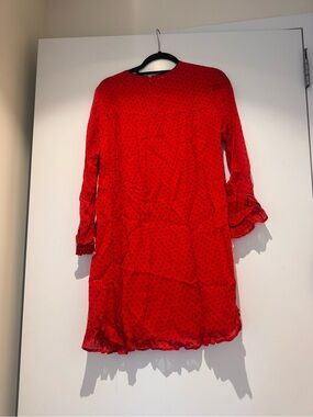 Ganni Red Polka Dot Mini Dress